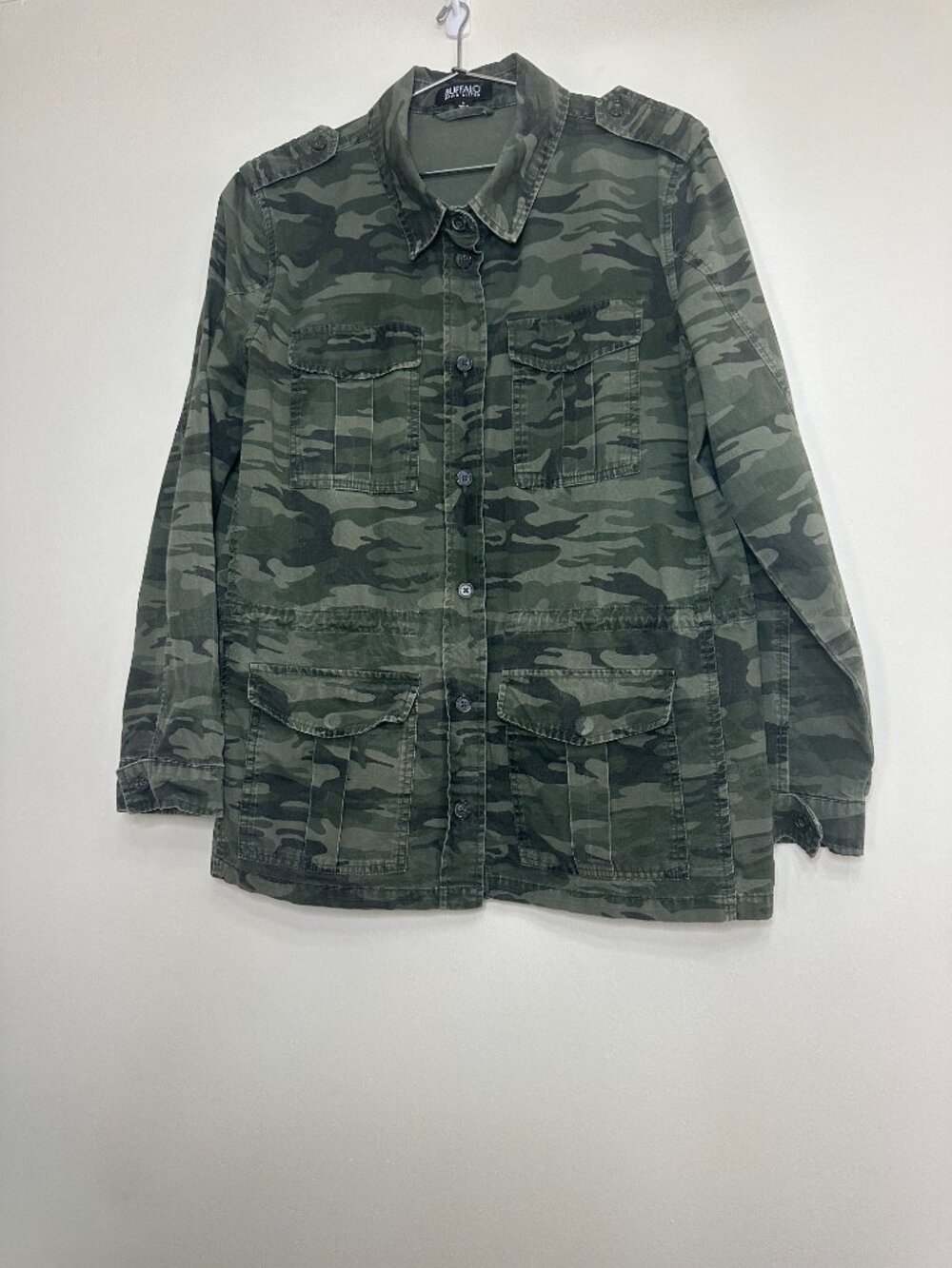 Buffalo David Bitton Women's Size L Camo Utility Field Jacket Coat 100% Cotton